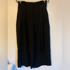 Paper bag waist black wide leg pants NWT H&M size 6